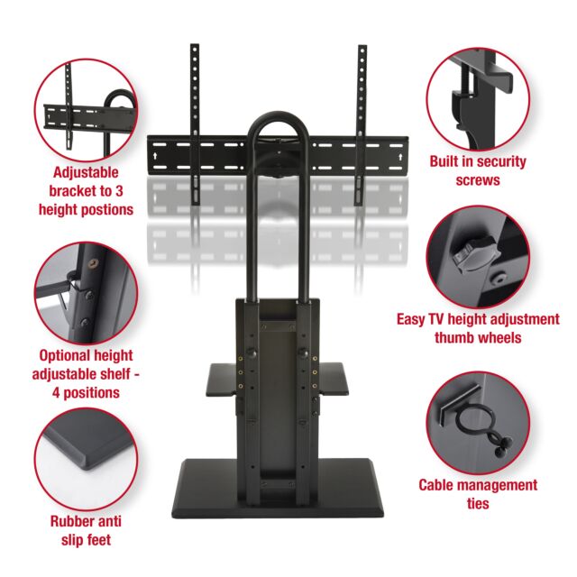 TTAP FS2-BLACK Floor Pedestal TV Stand (32inch-65inch)