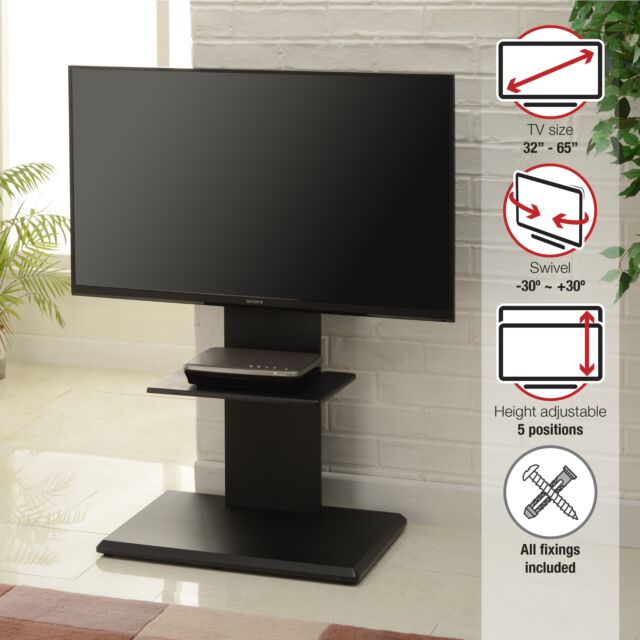 TTAP FS2-BLACK Floor Pedestal TV Stand (32inch-65inch)