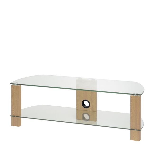 TTAP Vision TV Stand in Oak, 1200 mm, Clear