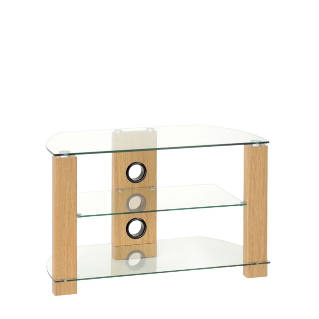 TTAP L630-600-30C Vision 600Mm TV Stand In Light Oak With Glass For TVs UP TO 40inch