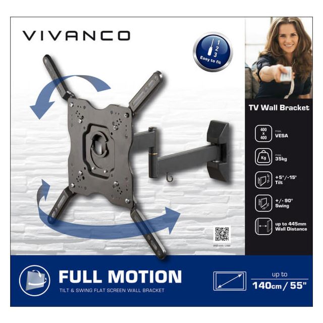 Vivanco TV Wall Bracket Full Motion (24inch-55inch)