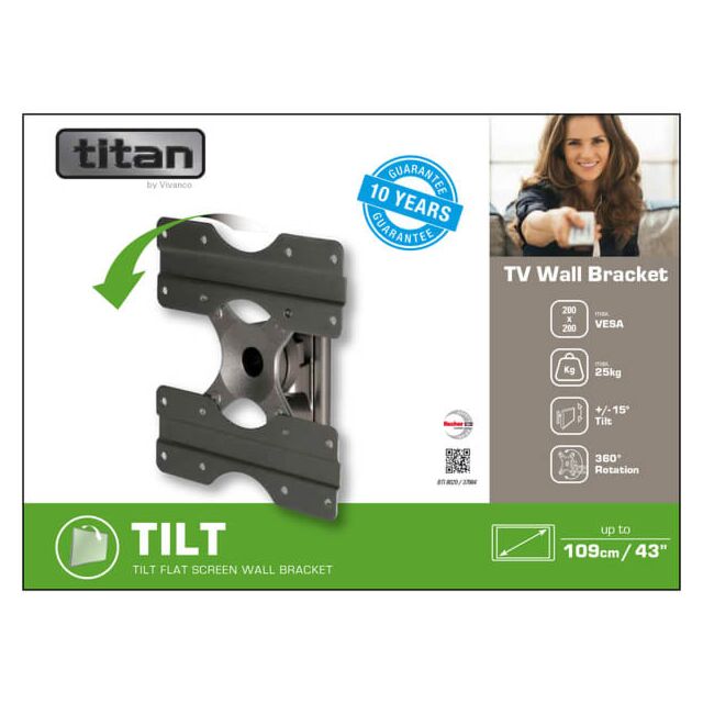 Titan TV Wall Bracket Tilt (24inch-43inch)
