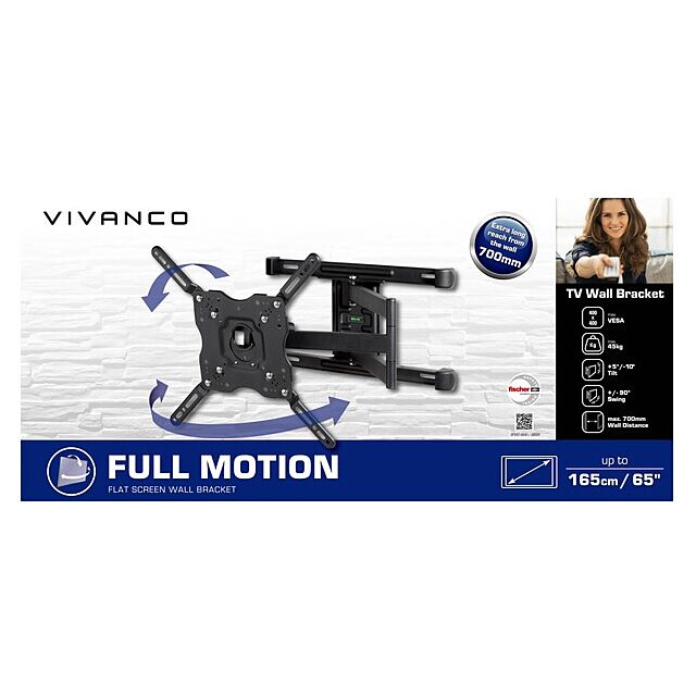 Vivanco TV Wall Bracket Full Motion (32inch-65inch)