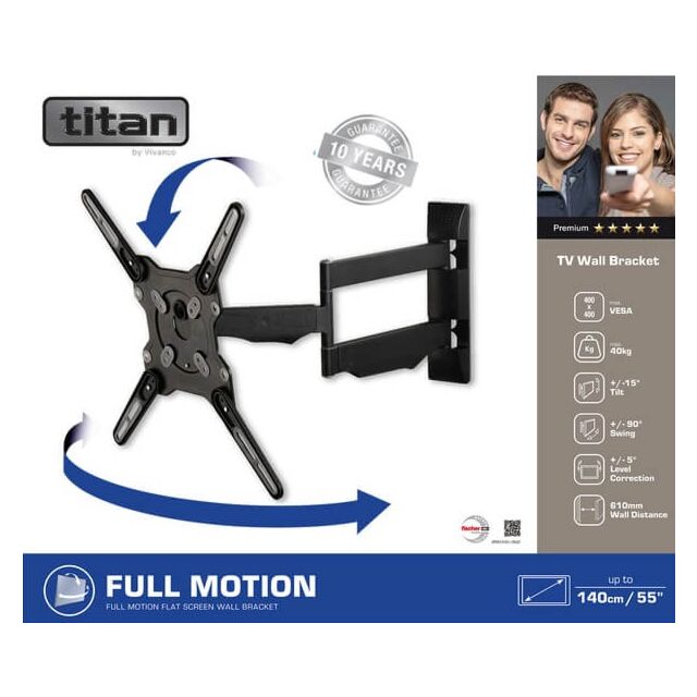 Titan TV Wall Bracket Full Motion (24inch-55inch)