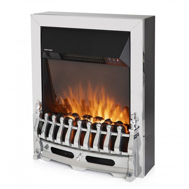 Warmlite WL45048 Chrome Whitby 2Kw Electric Inset Fire With Remote