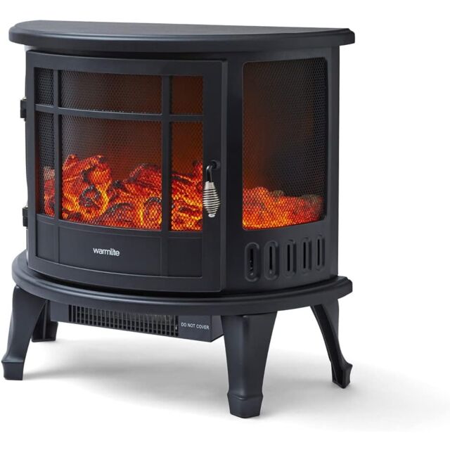 Warmlite WL46017 1.8Kw Black Bath Log Effect Stove Fire