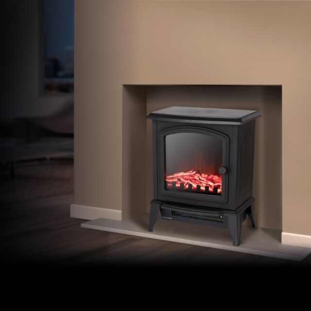 Warmlite WL46021 Black 2Kw Mable Compact Stove Fire