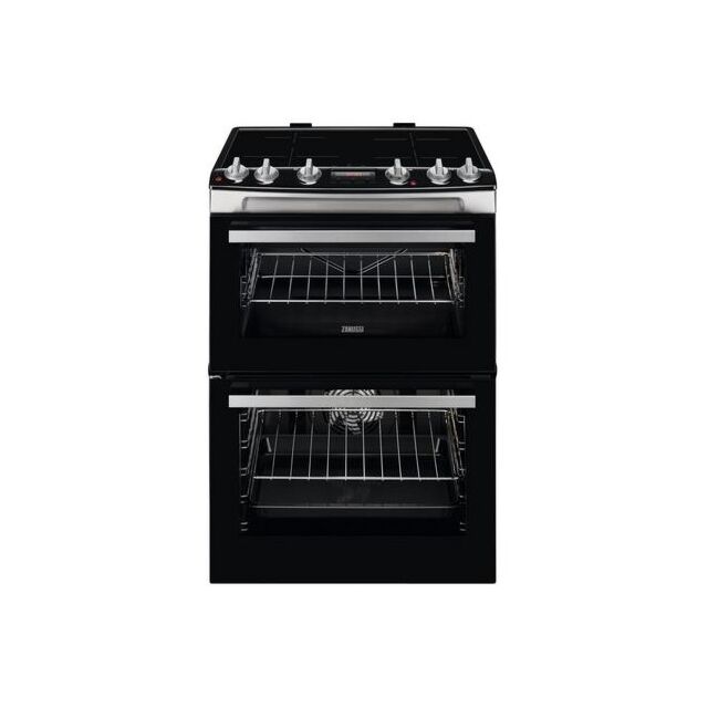 Zanussi ZCI66288XA 60Cm Electric Double Oven Cooker With An Induction Hob
