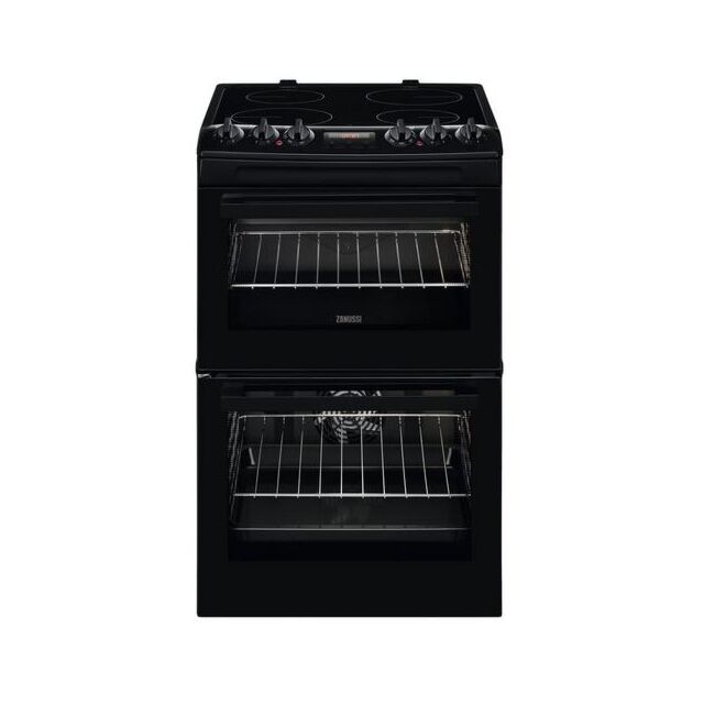 Zanussi ZCV46250BA 55Cm Electric Cooker With Double Oven