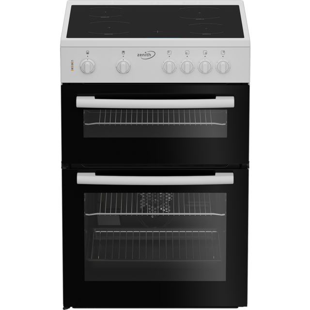 Zenith ZE605W White 60Cm Twin Cavity Electric Cooker With Ceramic Hob