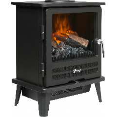 Dimplex WLL20 Optimyst Electric Stove In Matt Black With Remote Control Choice Of Two Heat Settings 