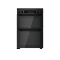 Hotpoint HDEU67V9C2B/UK Black 60Cm Double Oven Electric Cooker