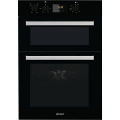 Indesit IDD6340BL Black Built In Double Electric Oven