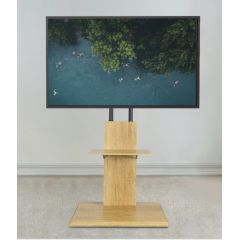TTAP FS2-OAK Oak Pedestal Floor Stand For Tvs Up To 65"
