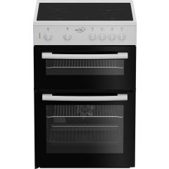 Zenith ZE605W White 60Cm Twin Cavity Electric Cooker With Ceramic Hob