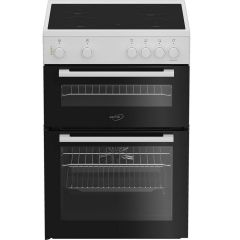 Zenith ZET605W White 60Cm Twin Cavity Electric Cooker With Ceramic Hob